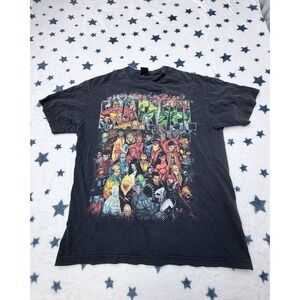Marvel Comics T Shirt Mens M Black Superhero Collage Graphic Hulk Punisher